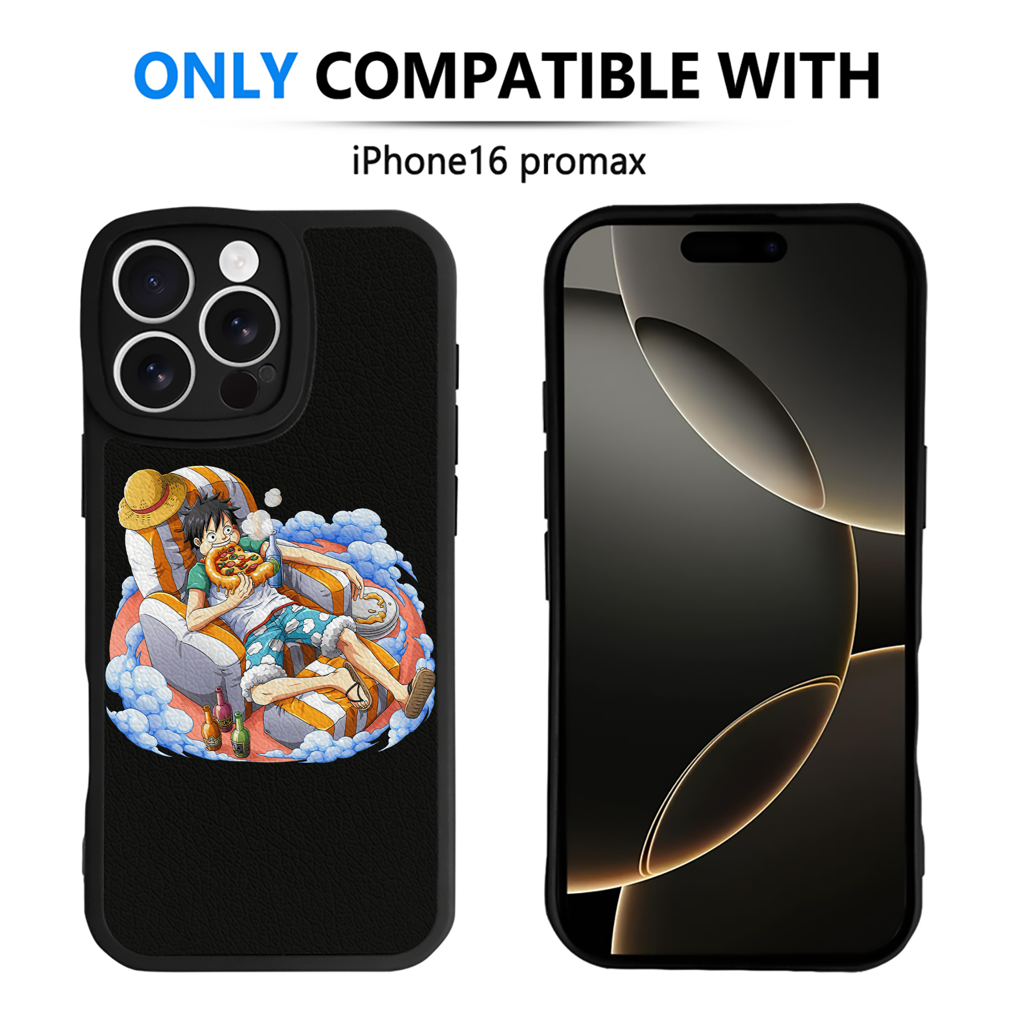 （画像用） ワンピース モンキー・D・ルフィ ONE PIECE Monkey D. Luffy 【iPhone 16シリーズ対応】シリコンスマホケース（レザー調） 材質：シリコン
